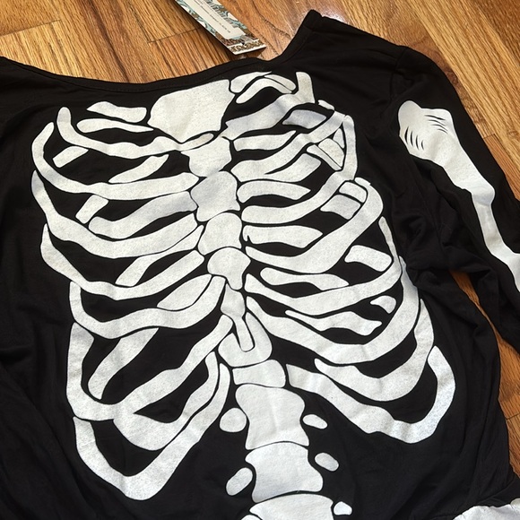 Halloween Skeleton Jumpsuit Tall Full Length Costume Sexy Fitted Large Medium 12 - Picture 3 of 6